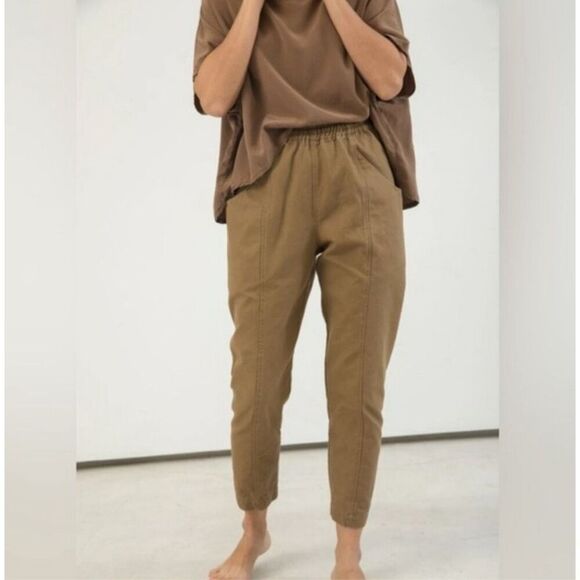 Elizabeth Suzann Pants - ELIZABETH SUZANN | Clyde Work Pant in Cotton Canvas in Clay Dark Tan | Size 6 T